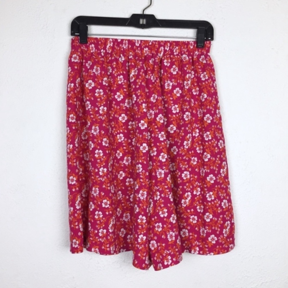 Vintage Hawaiian floral print high rise shorts size large retro baggy - Picture 6 of 7